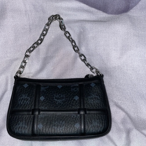 MCM Delmy Visetos Mini Logo Chain Shoulder Bag - Picture 3 of 7